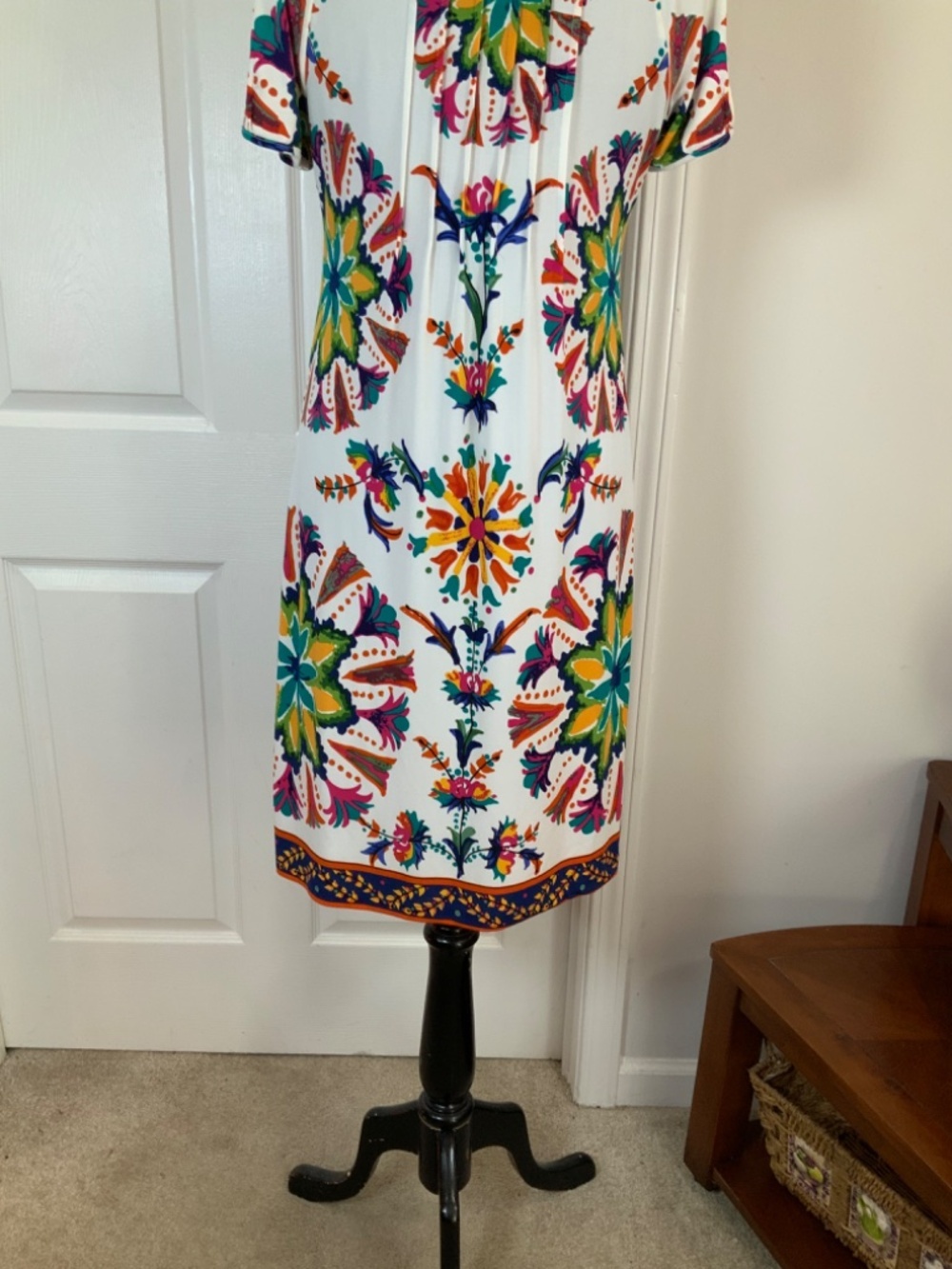 Anthropologie Eci Folk Multicolor Beaded Resort Folkloric Boho Midi Dress 10 - Picture 7 of 10
